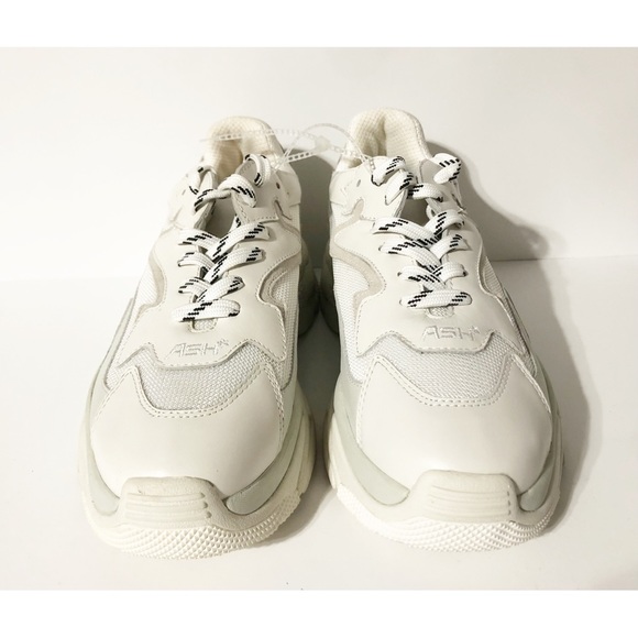 Ash ADDICT Sneakers Off-White Leather & Mesh Size 10, New Without Tags - Picture 8 of 9